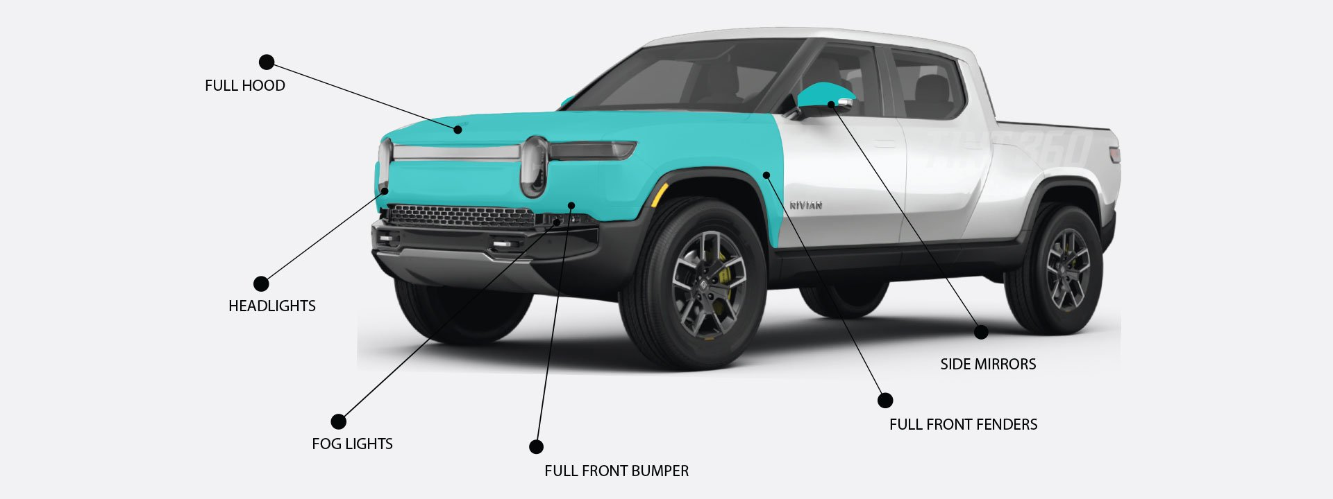 full frontal rivian paint protection films package